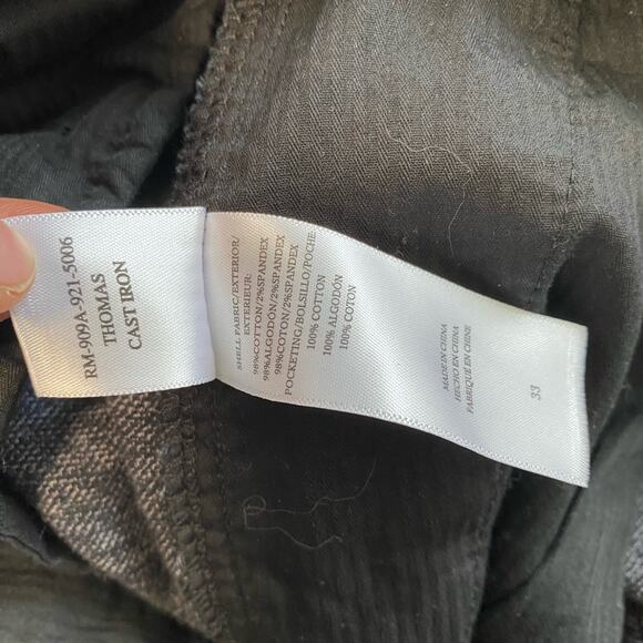 Rails Men's Pants Thomas Cast Iron 100% Cotton Office Commute Black Size 33 - Picture 5 of 10